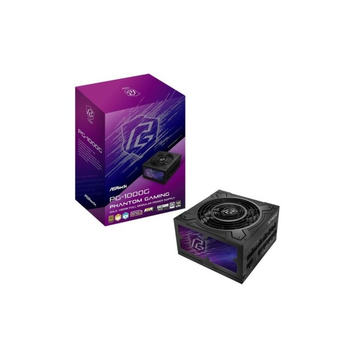 asrock fuente alimentacion asrock pg 1000g,psu,1000w,80 plus gold/a,135mm,modular,pci e 5.1  12+4pin