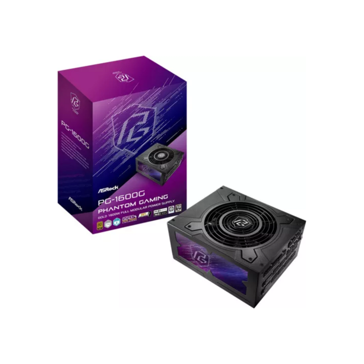 asrock fuente alimentacion asrock pg 1600g,psu,1600w,80 plus gold,135mm,modular,pci e 5.1  12+4pin x