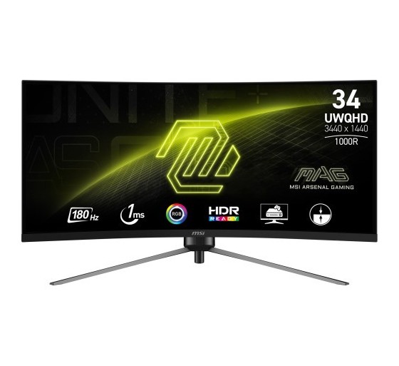 msi msi mag 345cqr pantalla para pc 86,4 cm  34  3440 x 1440 pixeles ultrawide dual quad hd negro