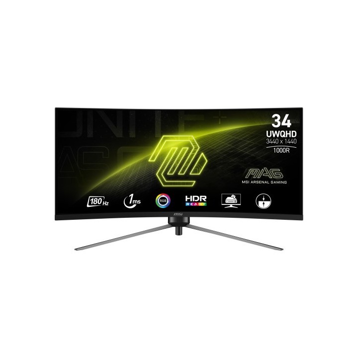 msi msi mag 345cqr pantalla para pc 86,4 cm  34  3440 x 1440 pixeles ultrawide dual quad hd negro