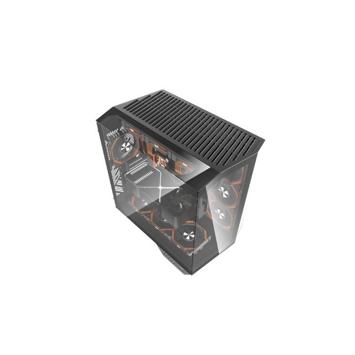 torre darkflash dy470 negra atx doble camara paneles de cristal 4 fans argb pwm