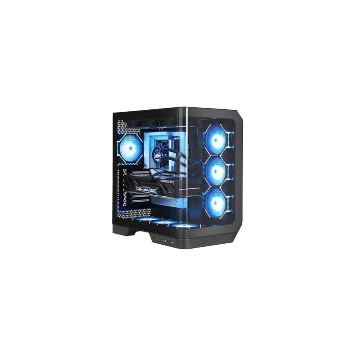 torre darkflash dy570 negra atx doble camara cristal curvo 4 fans argb pwm