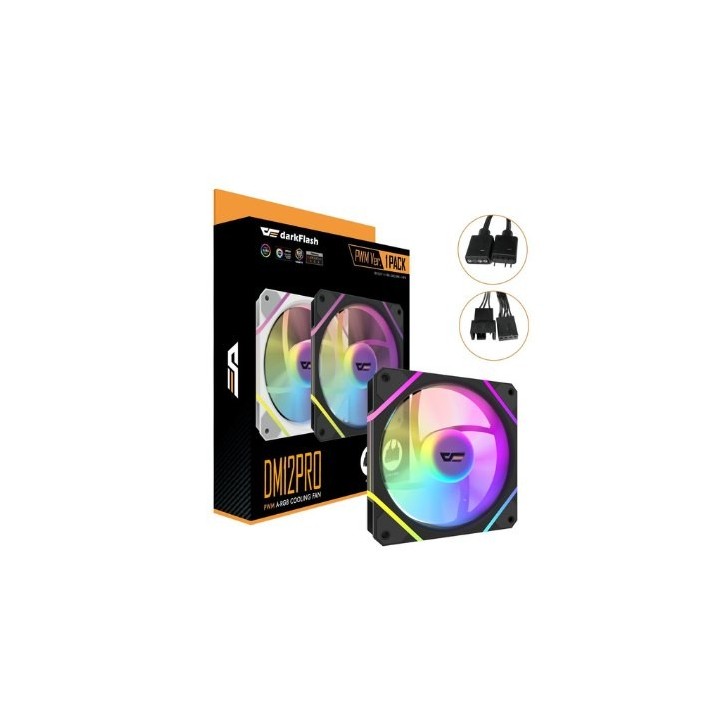 ventilador darkflash dm12 pro negro fan 120mm argb y pwm