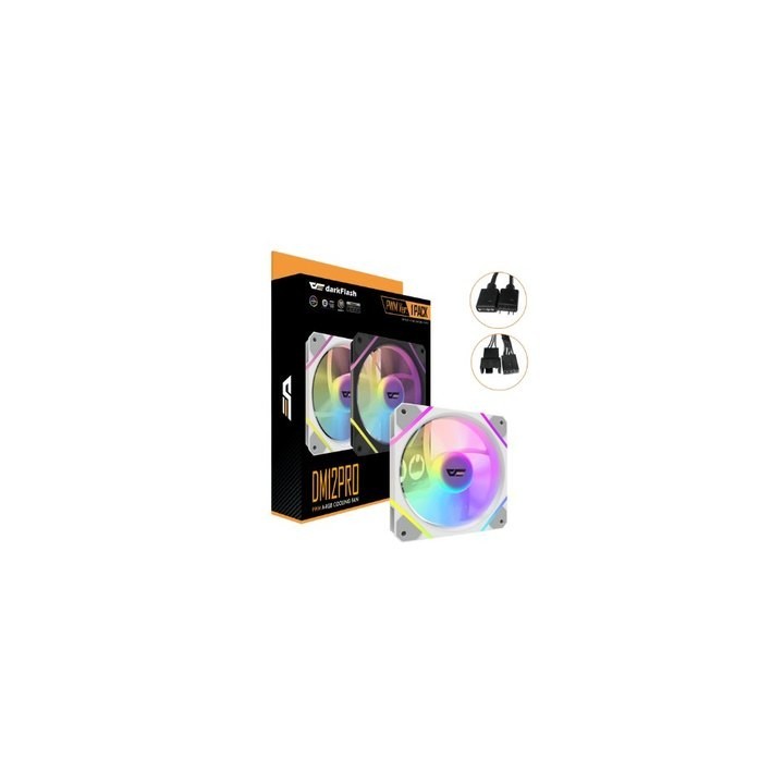 ventilador darkflash dm12 pro blanco fan 120mm argb y pwm