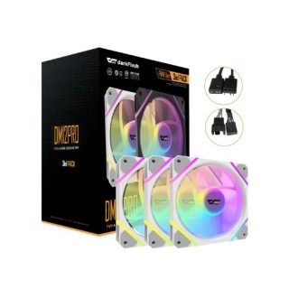 ventilador darkflash dm12 pro 3en1 blanco pack de 3 fans 120mm argb y pwm