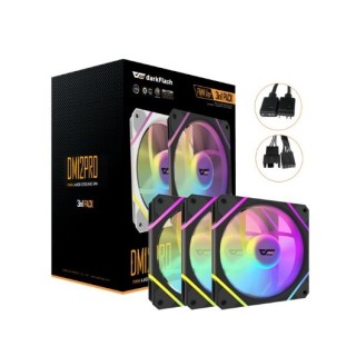ventilador darkflash dm12 pro 3en1 negro pack de 3 fans 120mm argb y pwm