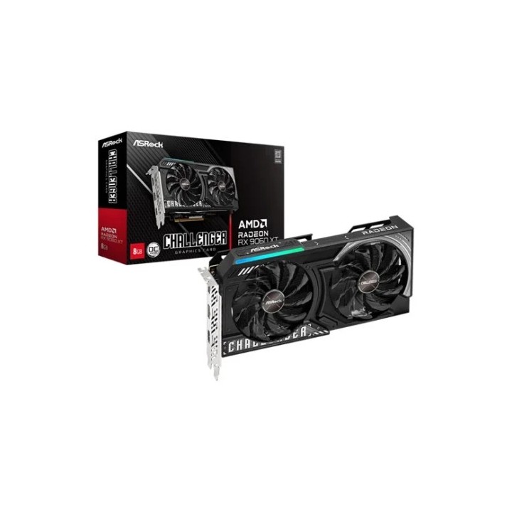 asrock vga asrock rx9060xt cl 8go,amd,rx9060xt,8gb,gddr6,128bit,2hdmi+2dp  2 ventiladores