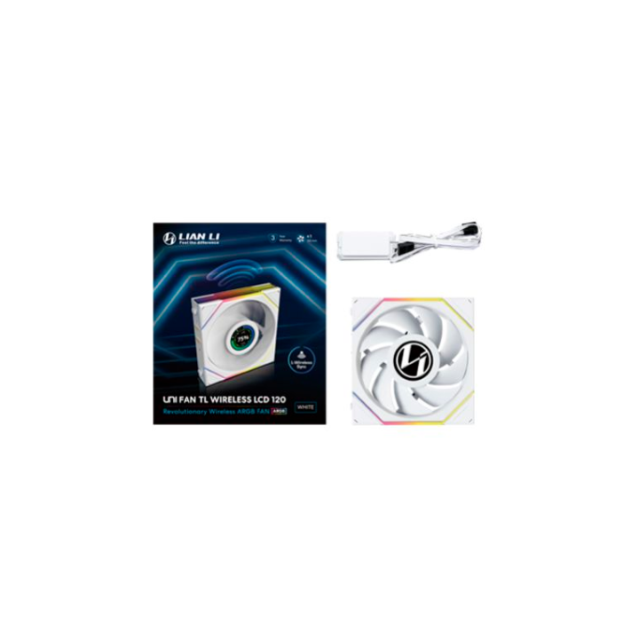 ventilador 120x120 lian li unifan tl lcd wireless white 1.6 lcd l wireless argb 1900rpm 28.5 db a