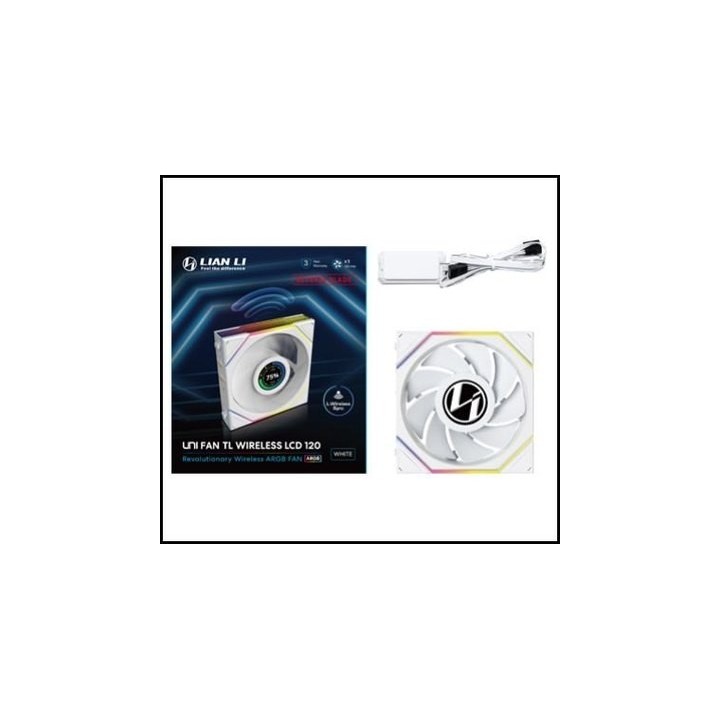 ventilador 120x120 lian li unifantl lcd wireless white r reverse 1.6 lcd l wireless argb 1900rpm 28.