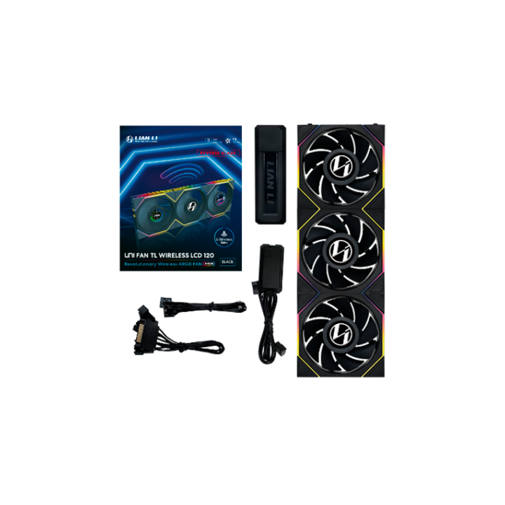 ventilador 120x120 lian li unifantl lcd wireless black r reverse 1.6 lcd pack 3u l wireless argb 190