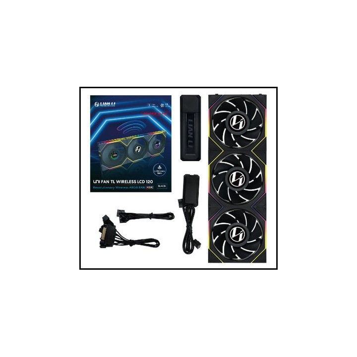 ventilador 120x120 lian li unifantl lcd wireless black r reverse 1.6 lcd pack 3u l wireless argb 190