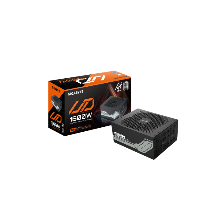 gigabyte gigabyte ud1600pm pg5 ai top fuente de alimentacion   pcie 5.0, 80 plus platinum, diseno to