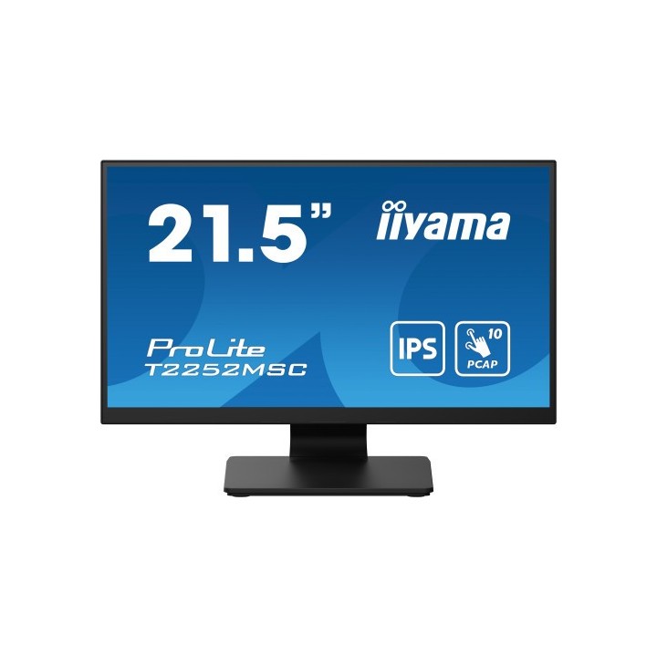iiyama monitor iiyama 21,5 tactil pcap 10p  t2252msc b2  ips,1920x1080, 250cd, 1000 1, hdmi, dp, 5ms