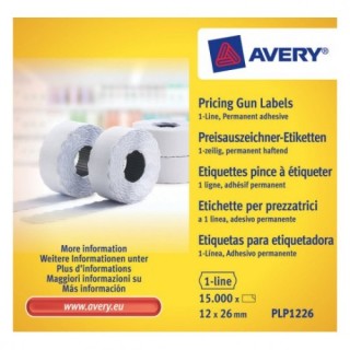 avery pack 10 rollos de etiquetas blancas permanentes de 1 linea 1.500 etiquetas 12x26mm por rollo a
