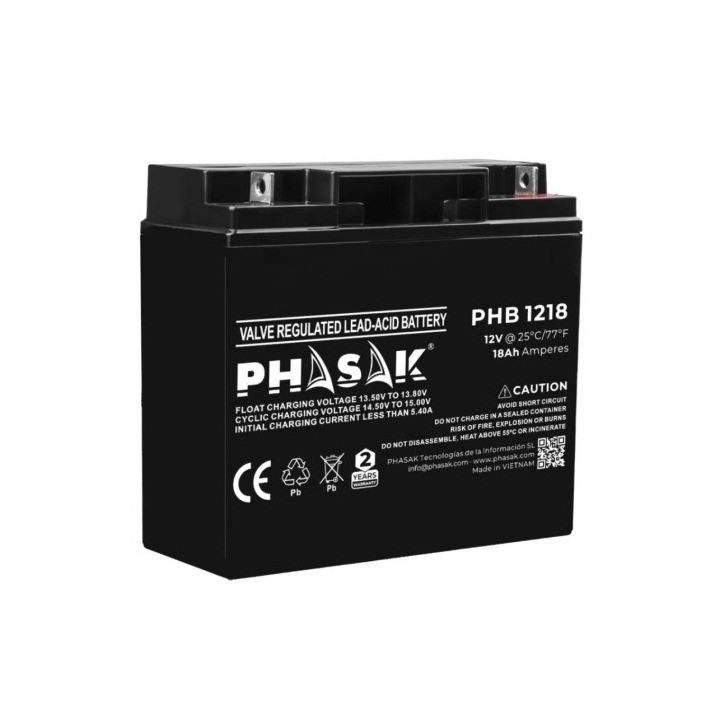 phasak bateria phasak phb 1218 compatible para sais 18ah 12v acido   plomo