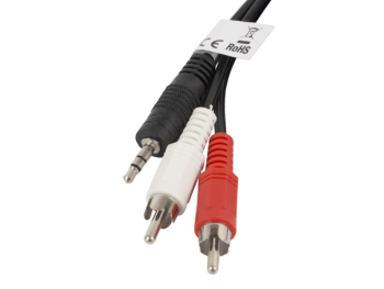 cable estereo lanberg jack 3.5mm/2x rca macho 2m