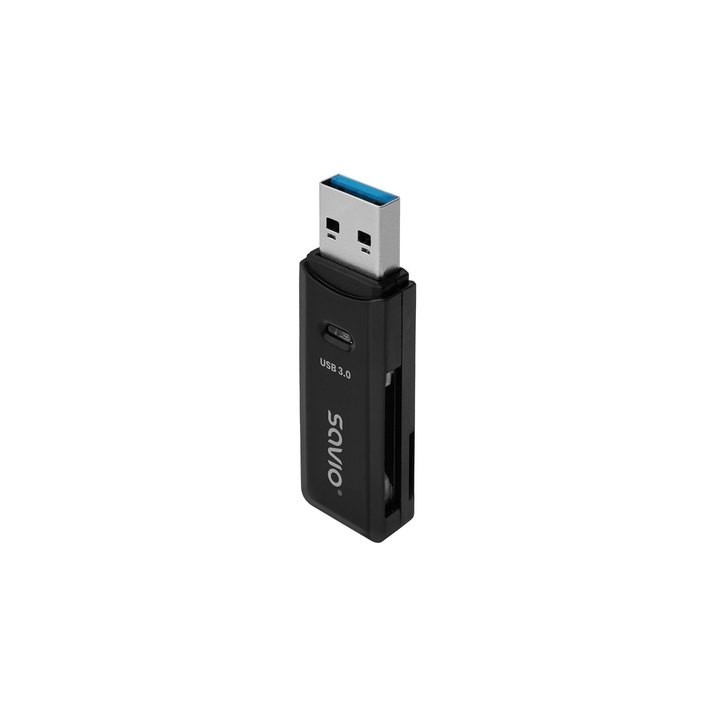 lector de tarjetas sd   usb 3.0 negro savio ak 64 hasta 5 gbps compatible con micro sd y sd