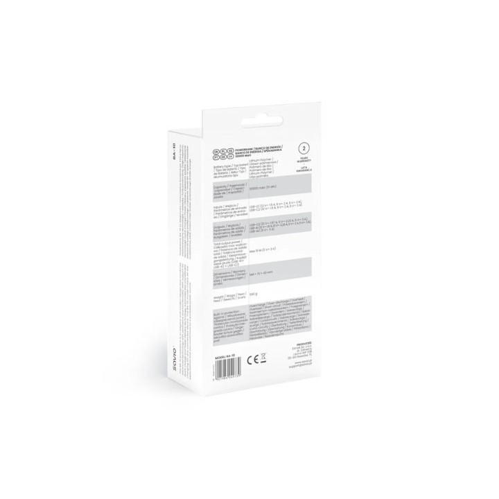 powerbank savio 30000mah ba 10 black negro 30000 mah quick charge y power delivery led