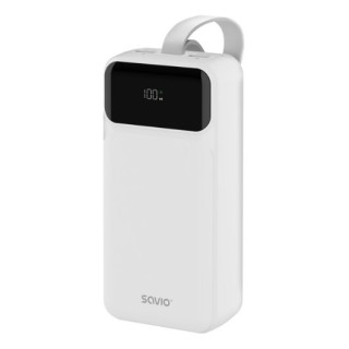 powerbank savio 30000mah ba 11 white blanco 30000 mah quick charge y power delivery led