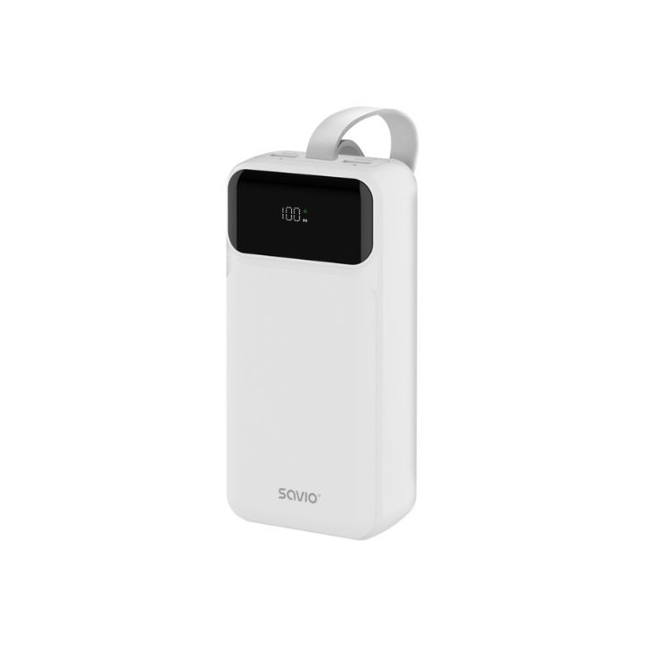 powerbank savio 30000mah ba 11 white blanco 30000 mah quick charge y power delivery led