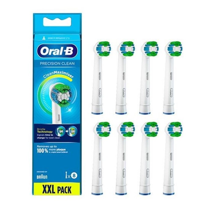 braun pack de 8 cabezales recambios braun oral b eb20rb   8