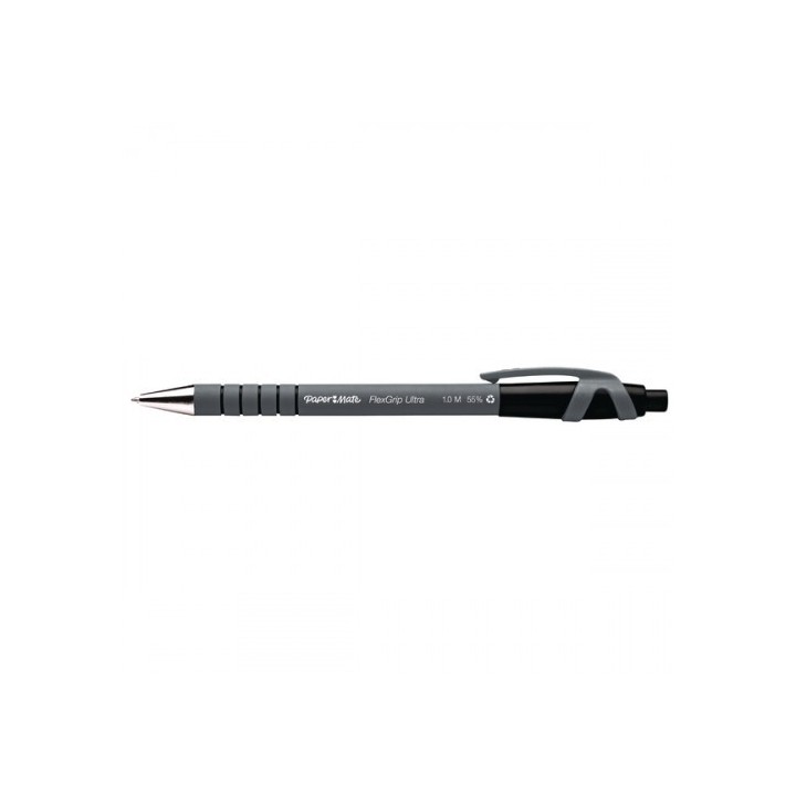 papermate boligrafo flexgrip ultra retractil 1.0 negro papermate s0190  pack  12 unidades