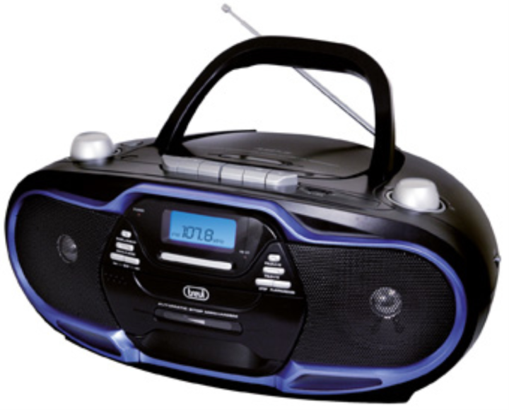 radio cassette trevi cmp 574 usb portab. radio rec. cd player +usb blue