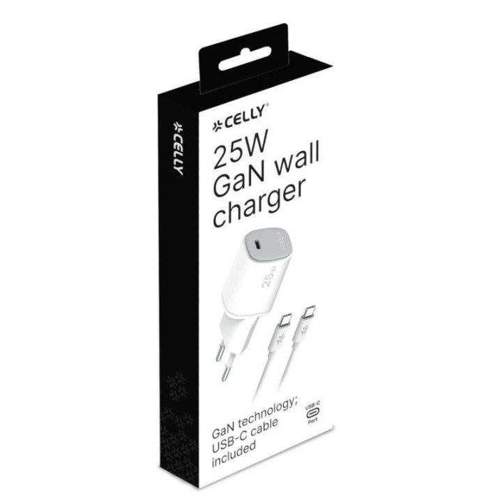 celly cargador gan  1c 25w + c a c cable