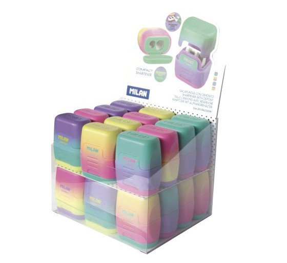 milan expositor 24 sacapuntas compact sunset milan 20166224sn