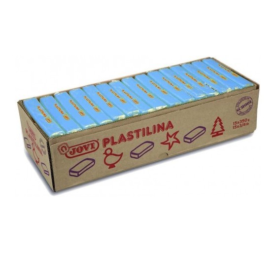 jovi caja 15 pastillas plastilina 350 g   azul claro jovi 7212