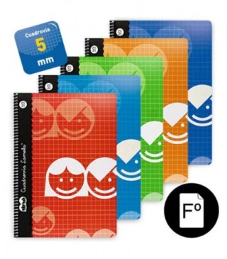 lamela cuaderno basico formato folio 80 hojas rayado 5 mm surtidos lamela 07f005  pack  10 unidades
