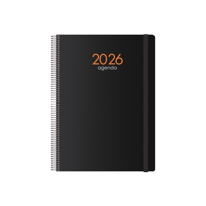 dohe agenda 2026 syncro espiral dia pagina 21 x 29 cm. negro dohe 11617   26