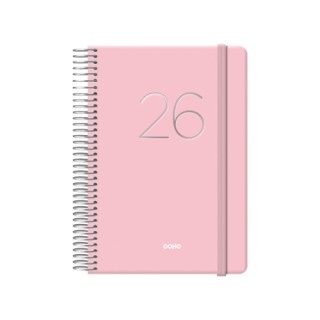 dohe agenda 2026 gloss espiral dia pagina 12,5 x 18 cm. rosa dohe 12571   26