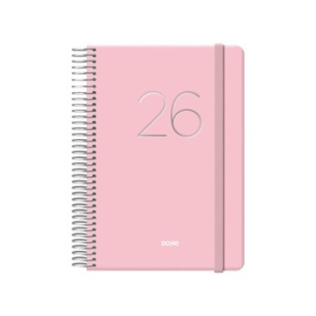 dohe agenda 2026 gloss espiral dia pagina 12,5 x 18 cm. rosa dohe 12571   26