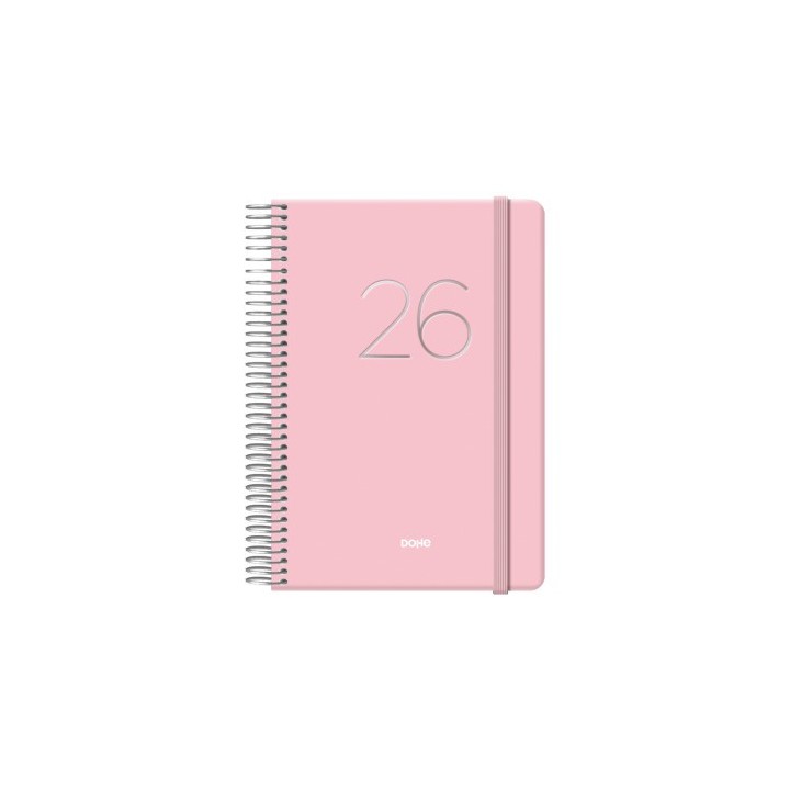 dohe agenda 2026 gloss espiral dia pagina 12,5 x 18 cm. rosa dohe 12571   26