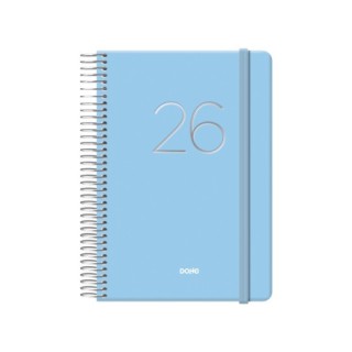 dohe agenda 2026 gloss espiral dia pagina 12,5 x 18 cm. azul dohe 12572   26
