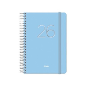 dohe agenda 2026 gloss espiral dia pagina 12,5 x 18 cm. azul dohe 12572   26
