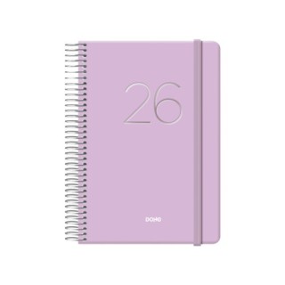 dohe agenda 2026 gloss espiral dia pagina 12,5 x 18 cm. morado dohe 12574   26