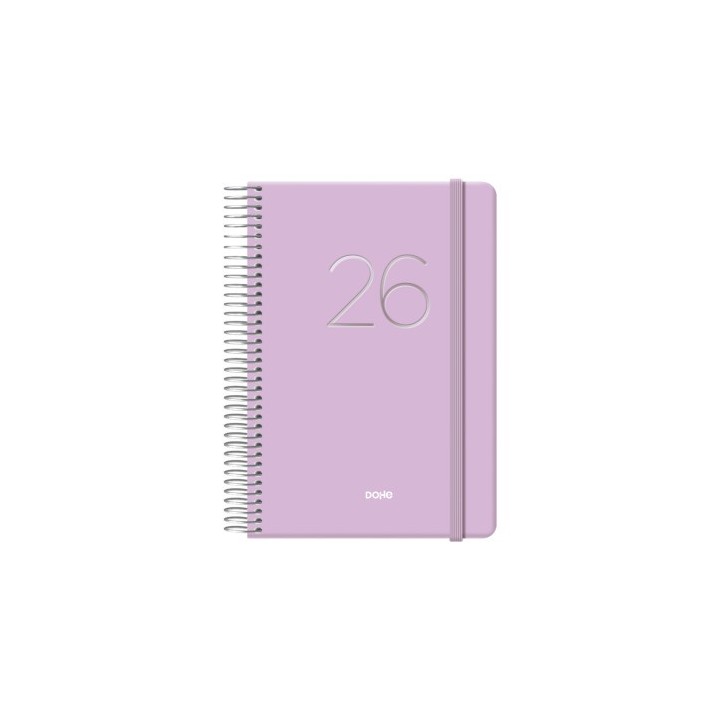 dohe agenda 2026 gloss espiral dia pagina 12,5 x 18 cm. morado dohe 12574   26