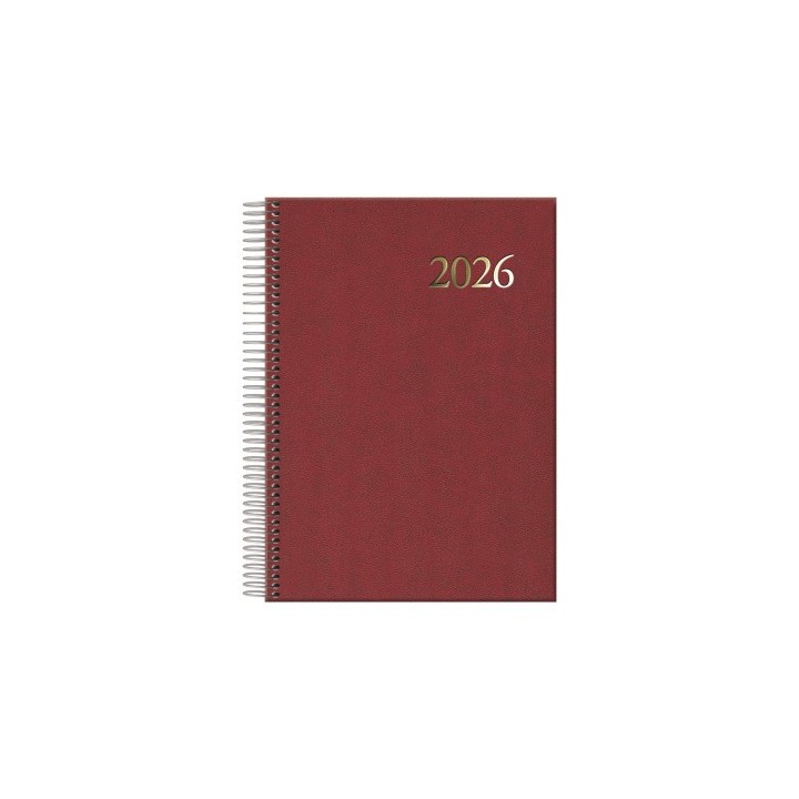 dohe agenda 2026 segovia espiral dia pagina 14 x 20 cm. color burdeos dohe 12734   26