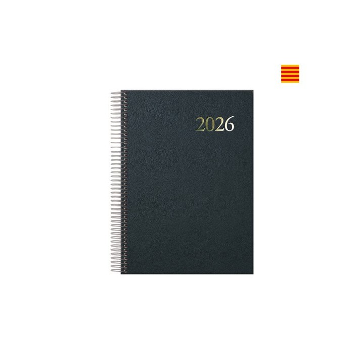dohe agenda 2026 segovia espiral dia pagina 14 x 20 cm. color negro catalan dohe 12735   26
