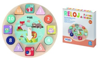 dohe caja reloj de formar encajables de madera   a partir de 3 anos dohe 64009