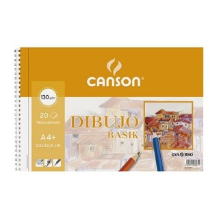 canson bloc 20 hojas basik 130g a4+ microperforado con recuadro guarro canson c200408061