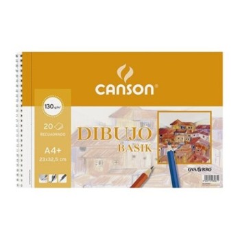 canson bloc 20 hojas basik 130g a4+ microperforado con recuadro guarro canson c200408061
