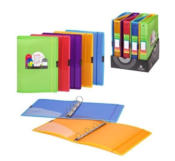 carchivo carpeta de anillas polipropileno dune a4+ 4/40mm goma azul carchivo 12371450