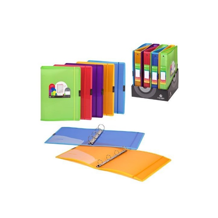 carchivo carpeta de anillas polipropileno dune a4+ 4/40mm goma azul carchivo 12371450