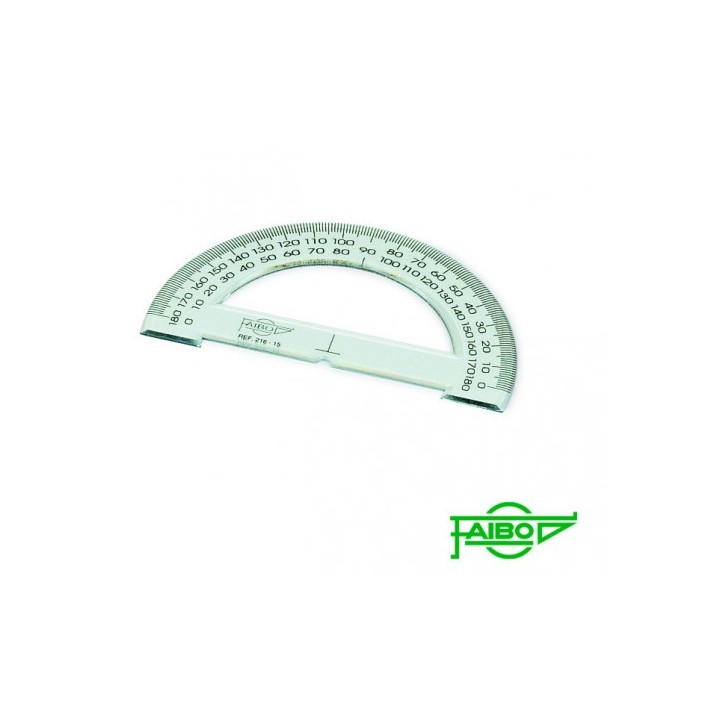 faibo semicirculo transparente en plastico inyectado graduado y biselado 15 cm. faibo 216