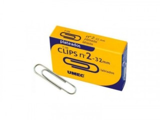 umec caja 100 clip plateado 32mm u200700 umec  pack  10 unidades