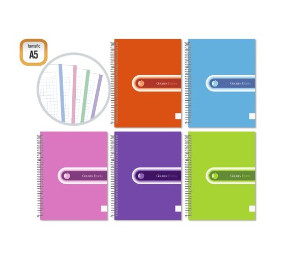 golden cuaderno extra t.f. a5 140 hojas microperforado golden 318211  pack  10 unidades