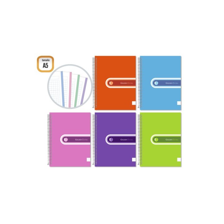 golden cuaderno extra t.f. a5 140 hojas microperforado golden 318211  pack  10 unidades